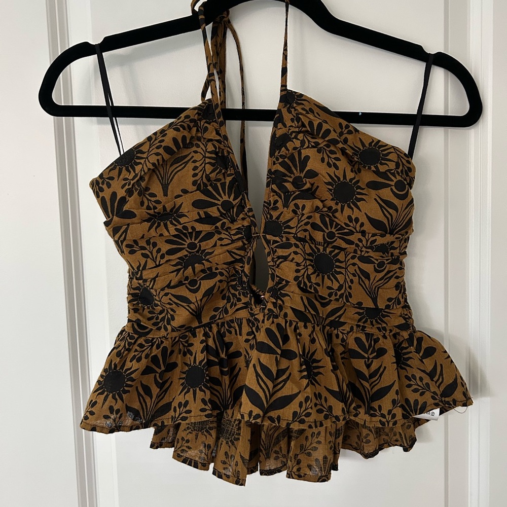 Free People Halter Peplum Top XS